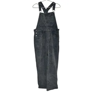 By Together Women’s S Corduroy Overalls Charcoal Gray‎ Relaxed Fit Boho Hipster thumbnail 2