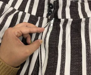 H&M elastic waist stripe wide Leg Trouser Pants W/Pockets women’s 14 thumbnail 9