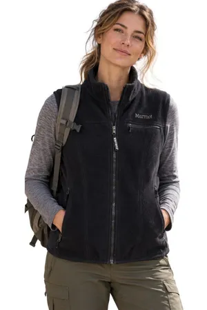 Vintage Marmot Windstopper Full Zip Fleece Vest Women's Large Black Gorpcore thumbnail 1
