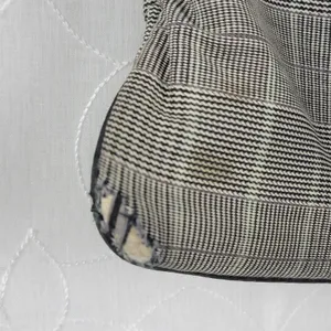 Diesel Women's Tote Gray OS Plaid Check Leather Trim Double Strap Shoulder Bag thumbnail 7