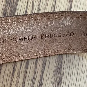 Woodward Cowhide Leather Crocodile Embossed Brown Belt Size M thumbnail 5
