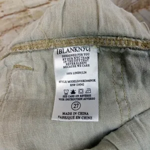 Blank NYC Cargo Pants Womens 27 100% Linen Beige Utility Jogger Pull On Beach thumbnail 11