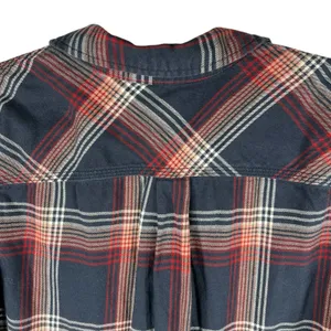 Carhartt Farwell Pullover Henley Flannel Shirt Large Navy Red Plaid Work Utility thumbnail 11