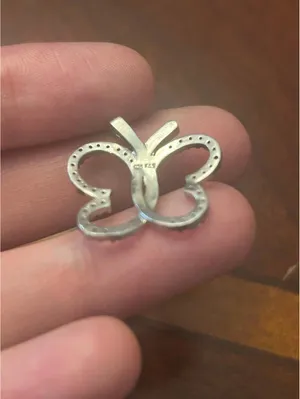 Z070 2.88g almost 1 inch long 925 sterling silver pendant butterfly thumbnail 4