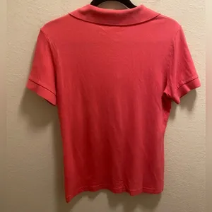Tory Burch Pink Short Sleeve Polo Shirt With Gold Logo Buttons thumbnail 7