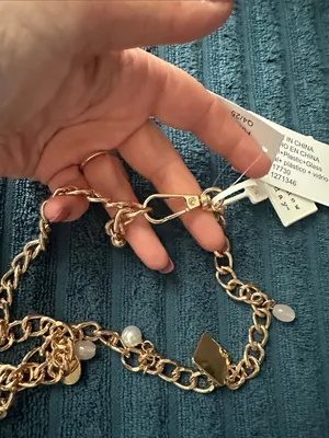 Ladies Gold Charm Chain Belt NWT by a new day thumbnail 4