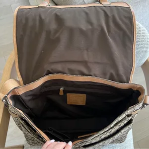 Vintage Coach Voyager Logo Canvas and Leather Messenger Bag in Brown thumbnail 10