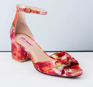 Betsey Johnson Ivee floral ankle strap block heel sandals thumbnail 1