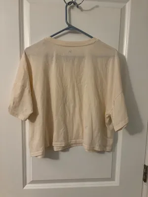 SO Oversized Boxy Pocket Soft Beige Tee, Sz L Tan Size L thumbnail 2