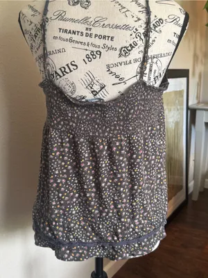 Aerie‎ 2010 Floral Cami Tank Top M Lace Crochet Ditsy Y2K Boho Coquette thumbnail 1