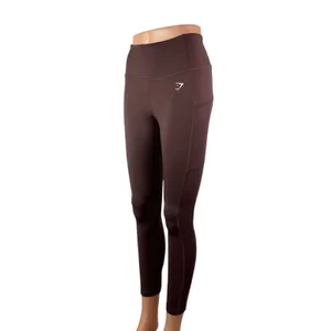 Gymshark Women's Brown Mid Rise Yoga Workout Running Athletic Leggings Pants S thumbnail 3