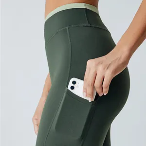 Berlook Activewear Dark Green Natural Waisted Leggings 25" thumbnail 4