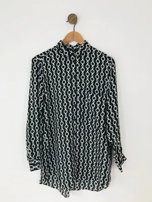 ✨ Zara Black & White Chain Print Button-Down Tunic / Shirt Dress (Size M) ✨ thumbnail 4