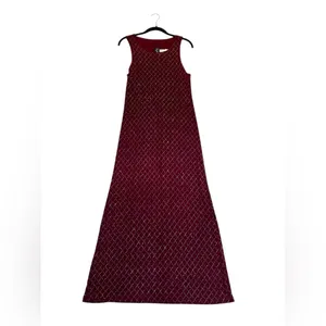 Vintage All That Jazz Glittery Maxi Dress Liquid Knit Whimsygoth Evening Party thumbnail 2