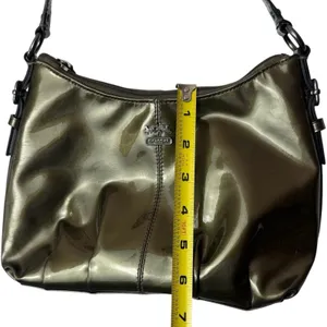 Coach‎ Y2K Madison Patent Leather Demi Small Pleated Pewter Handbag Pouch 46619 thumbnail 12