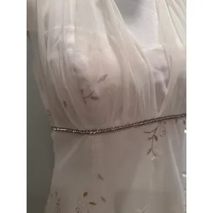 Betsy &‎ Adam Vintage White Floral Halter Sequin Cocktail Gown Dress Sz 8 thumbnail 8