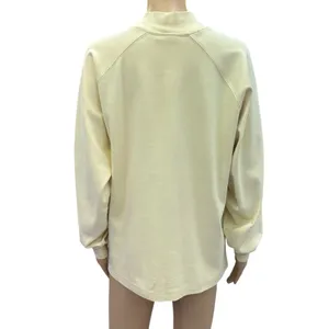 Vintage Reebok Mock Neck Pale Yellow Embroidered Horseshoe Logo Sweatshirt Large thumbnail 4