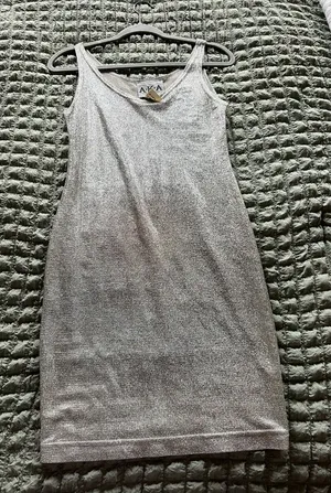AVA Silver Metallic Slip Dress thumbnail 1