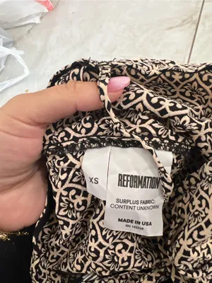 Reformation Black & Cream Printed Romper Size XS thumbnail 5