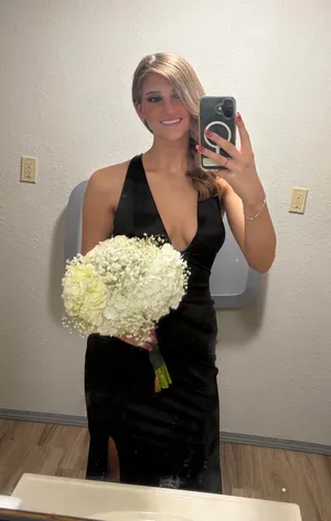 Black satin dress Size 4 thumbnail 2