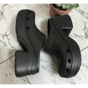 Crocs Siren Clog‎ Women Black Platform Block Heel Mule Sandals Size 12 thumbnail 8