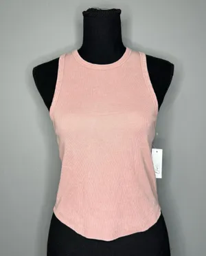 Olivia Rae Pink Fitted Tank Top with Smooth Texture thumbnail 1