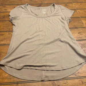 American Eagle Soft Sexy‎ Ribbed Tee Shirt Taupe Short Sleeve Women's M thumbnail 2