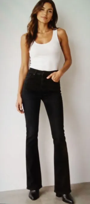 MOTHER The Weekender Mid Rise Flare Jeans Not Guilty Wash Womens 28 thumbnail 1