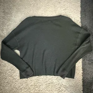 Abercrombie & Fitch dark grey long sleeve waffle knit top Size S thumbnail 3