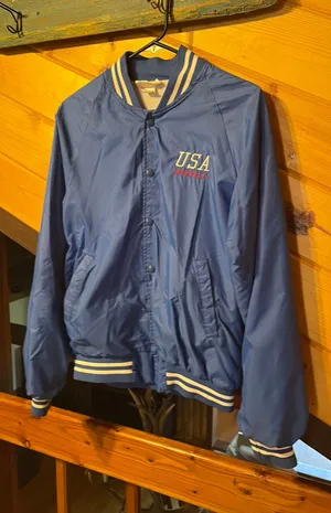 OLYMPIC PRIDE Vintage USA baseball jacket Blue Size M thumbnail 1