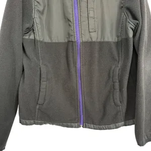 Snozu Women XL Fleece Jacket Black‎ Purple Zip Pocket Outdoor Casual Outdoor thumbnail 2