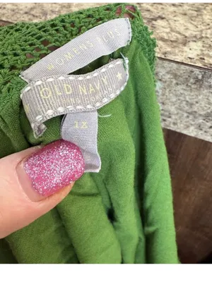 Old Navy Bright Green Square-Neck Smocked Yoke Blouse thumbnail 5