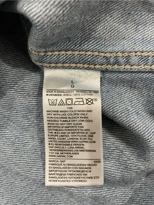 GAP Oversized Denim Cotton Shirt Blue Size L thumbnail 6