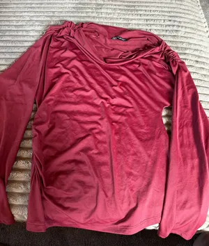 Maroon Zara dropped shoulder long sleeve thumbnail 1