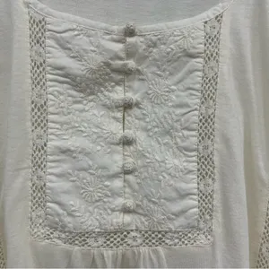 American Eagle outfitters boho crochet oversized eyelet blouse size large thumbnail 3