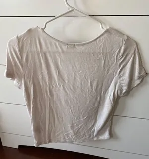 Garage White Crop Top Rouched Middle thumbnail 2