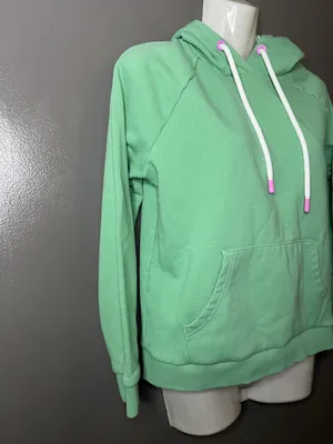 Joules Hoodie Sweatshirt Womens 4 Green Striped Hood Kangaroo Pocket Pullover thumbnail 2