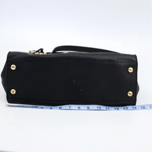 Michael Kors Hamilton‎ Satchel Women Large Black Leather Gold Padlock Tote Bag thumbnail 5