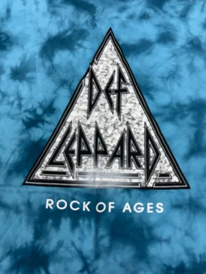 Def Leppard Tie Dye Mens Blue Short Sleeve Band Tee Size Medium thumbnail 2