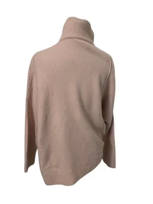 AllSaints Lock Roll Neck Sweater M Rose Pink Asymmetric Wool Yak Knit WK156T thumbnail 6