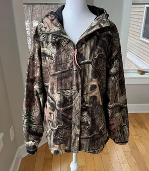 Russell Athletic Russell Outdoors Green Brown Tan Camouflage Full Zip Hooded Jacket Size Kids XL thumbnail 7