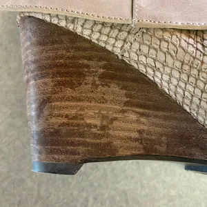 COPY - B Makowsky Ariana Neutral Western Snake Minimalist Hippie Wooden Heel … thumbnail 3