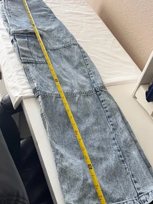 H&M Light Blue Wide-Leg Cargo Jeans thumbnail 5