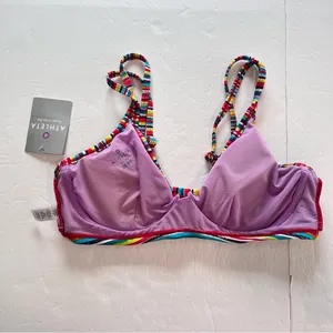 Athleta Montego Colorful Stripes Shirred Underwire Adjustable Bikini Top 38B/C‎ thumbnail 7