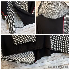 Moonlight Womens L Tunic Top Art To Wear Polka Dot High Low Lagenlook Made USA thumbnail 6