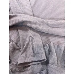 Free People We The Free Blue Ribbed Peplum Top Oversized XS Boho Raw Hem L Vneck thumbnail 13