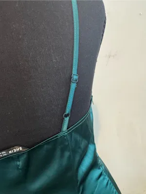 SHEIN Emerald Satin Cowl Neck Mini Slip Dress thumbnail 3
