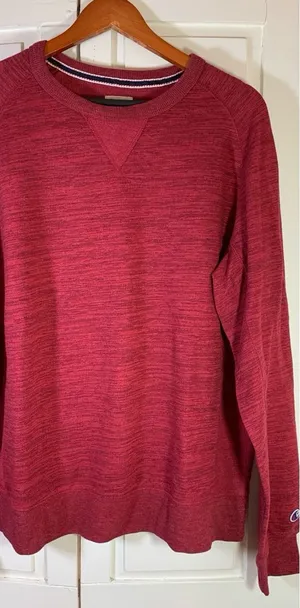 Champion Sweatshirt Womens XL Burgundy Crew Neck Appliqué‎ Logo Basic Classic thumbnail 1