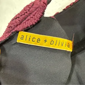 Alice + Olivia 2 Burgundy Lace Cutout Bodycon Cocktail Mini Dress Date‎ Night thumbnail 6