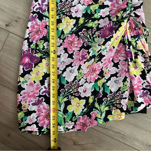 Free People En Elly Floral Black Multi Color Sleeveless V Neck Mini Dress NWT L thumbnail 8
